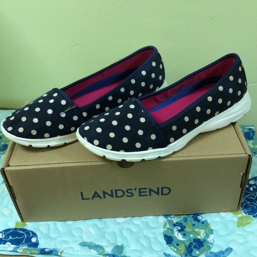 🔵Lands’End Women’s Deep sea Dot! Good condition